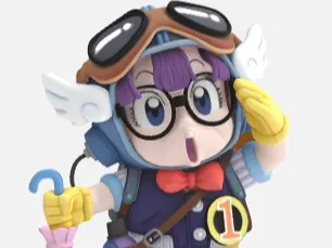 Arale with umbrella