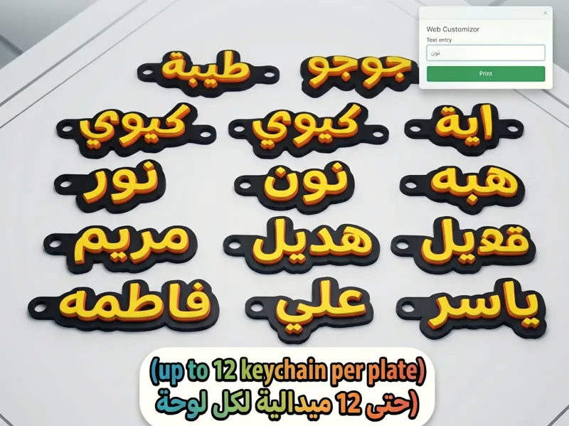 مداليات عربية متعددة Arabic Multi Keychain Maker