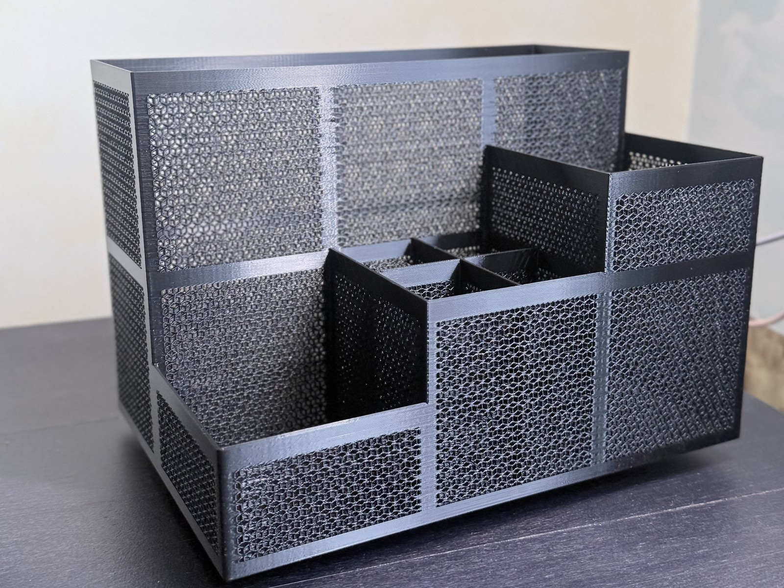 Mesh Desk Organizer Pen Holder & Sticky Note Tray