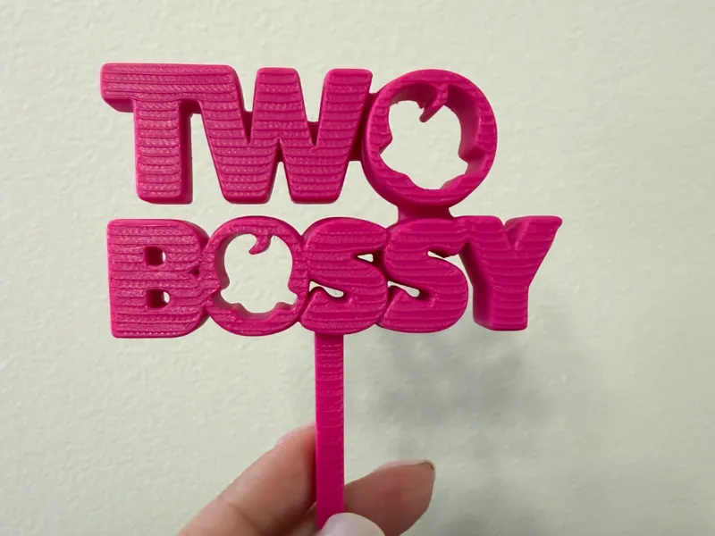 Two Bossy Cake Topper 2 year old birthday 