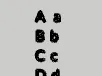All the letters in the alphabet