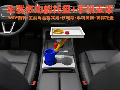 Car multi-functional cup holder tray - phone holder
