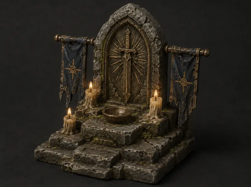 Fantasy Stone Shrine - 3D Printable D&D Terrain