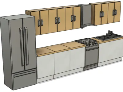1:50 scale modular inline kitchen