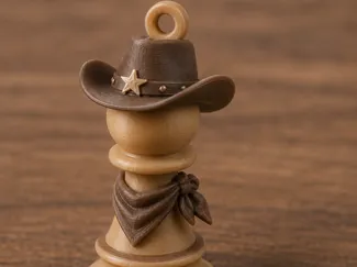 Cowboy Pawn Keychain
