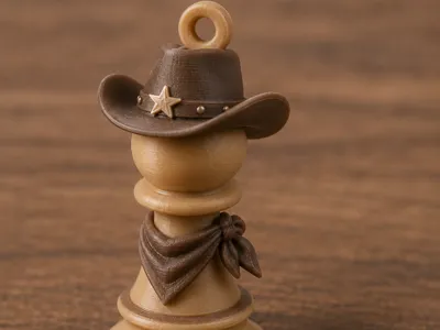 Cowboy Pawn Keychain