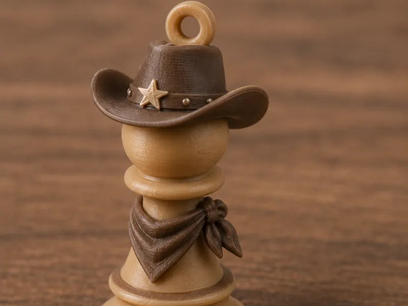 Cowboy Pawn Keychain