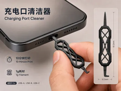 Charging Port Cleaner (10 minutes, 1g filament)