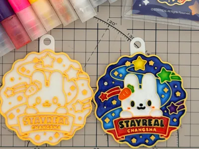 Starry Sky Rabbit Badge - Mayday