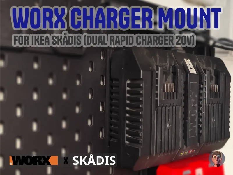 WORX Dual Rapid Charger 20V Skadis Mount