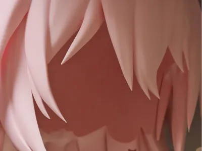 Hard 3D Printed Wig - March 7th - for kigurumi masks