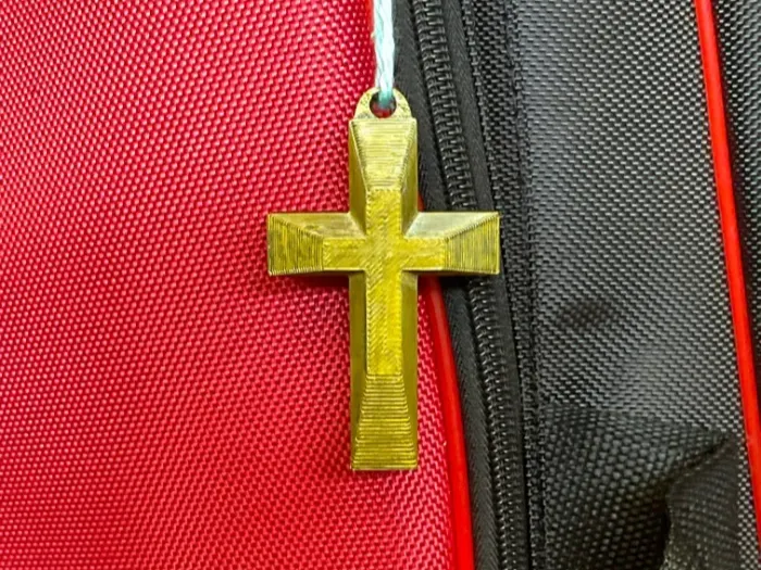 Raised Cross Keychain