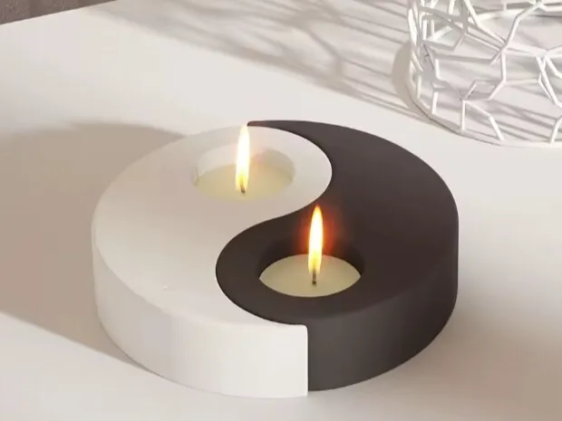 Porta-Velas Yin-Yang: Equilíbrio, Harmonia e Luz