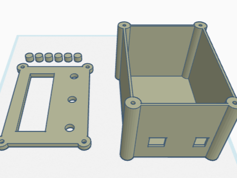 caja para arduino uno, pantalla 16x2 y botones 7mm