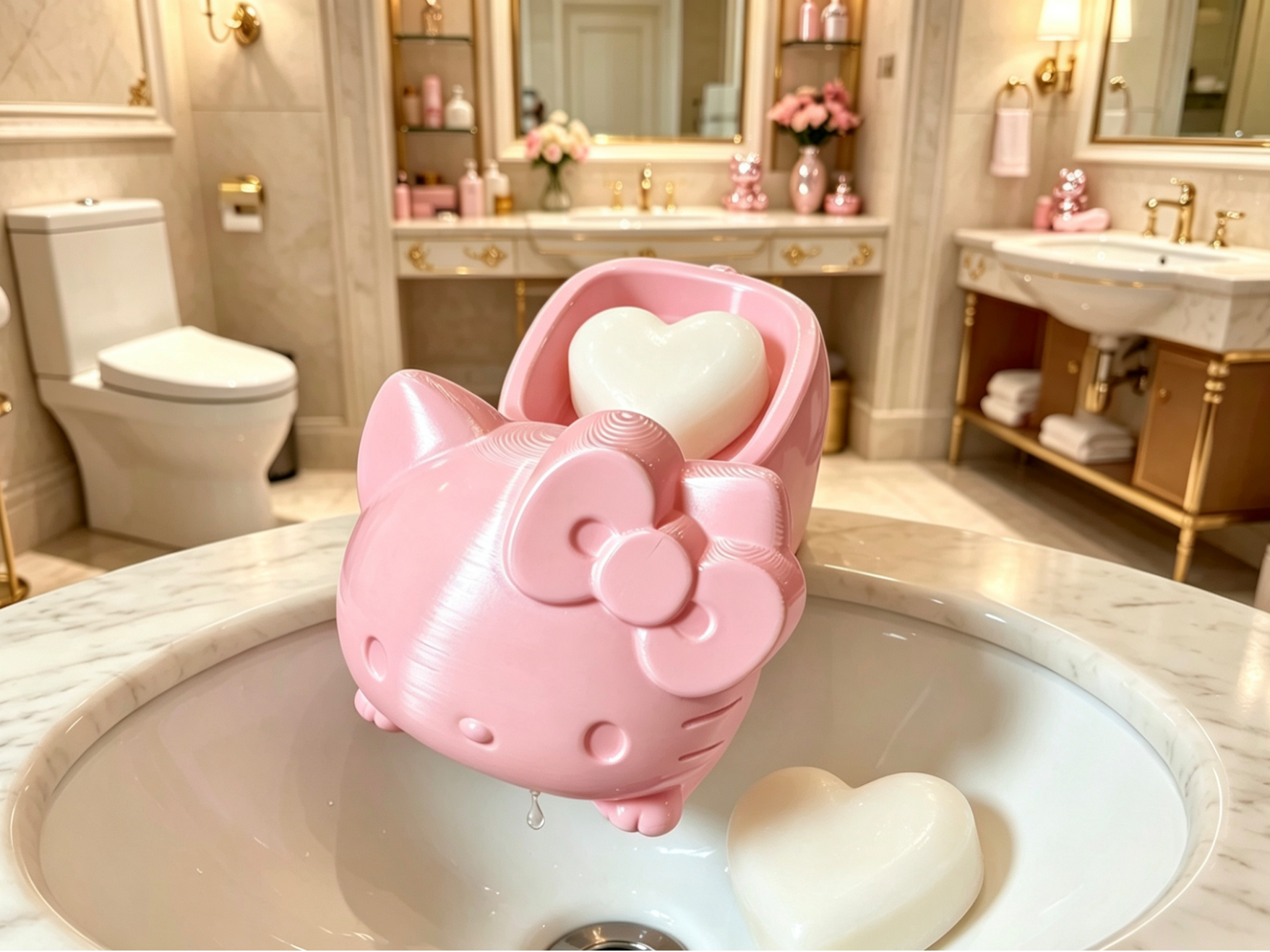 Hello Kitty趴趴沥水肥皂盒｜浴室可爱收纳好物