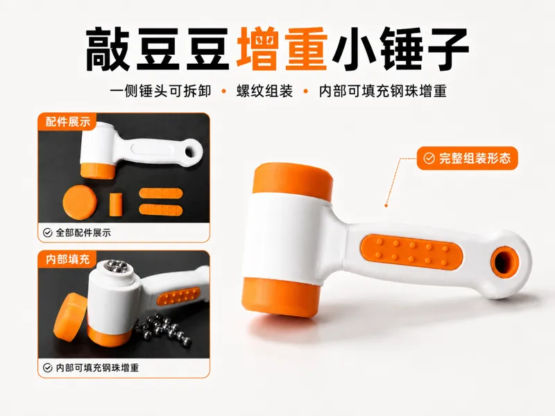 敲豆豆增重小锤子｜可填充配重
