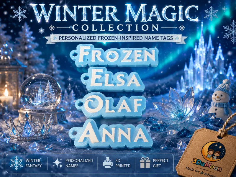 Frozen 1&2  Style customizable nameTag keychain