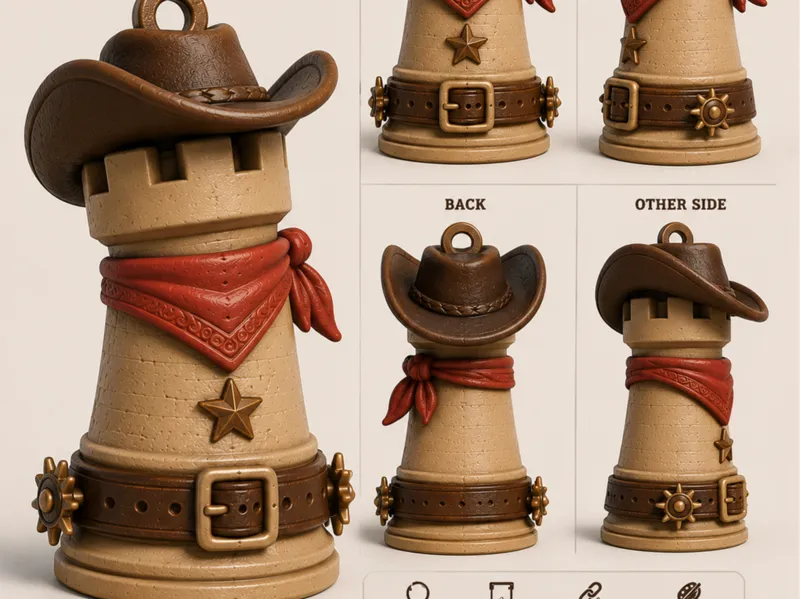 Cowboy Rook Keychain