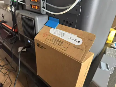 Repurposing the original: Only 10g filament cardboard box converted into an X2D/P2S Bambu poop collection box
