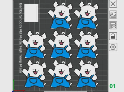 Line Puppy - Little White in Overalls