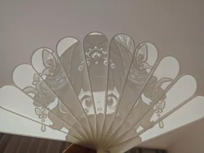 Jian Wang 3 Mu Chuan Du Luo Lithophane Fan