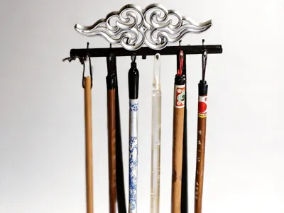 Auspicious Cloud Calligraphy Brush Holder and Rack