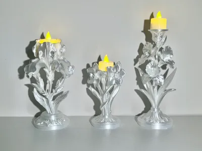 Floral Gladiolus Candlestick