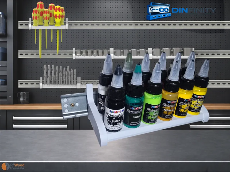 Airbrush Paint Holder DIN Rail | DIN Infinity