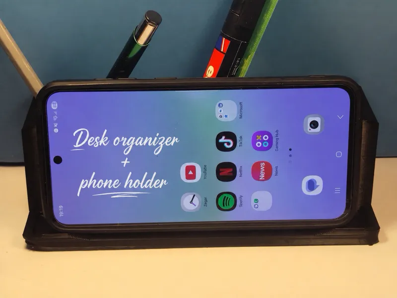 Desk organizer + phone holder