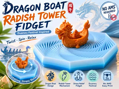 Dragon Boat Radish Tower Fidget Toy