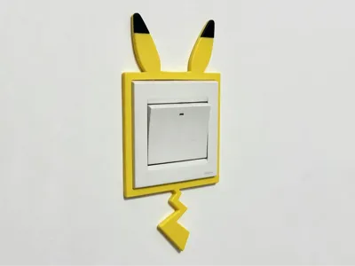 Pikachu Thunderbolt Switch Panel Decor - Compatible with Household Type 86 Switches - Simply Snap On
