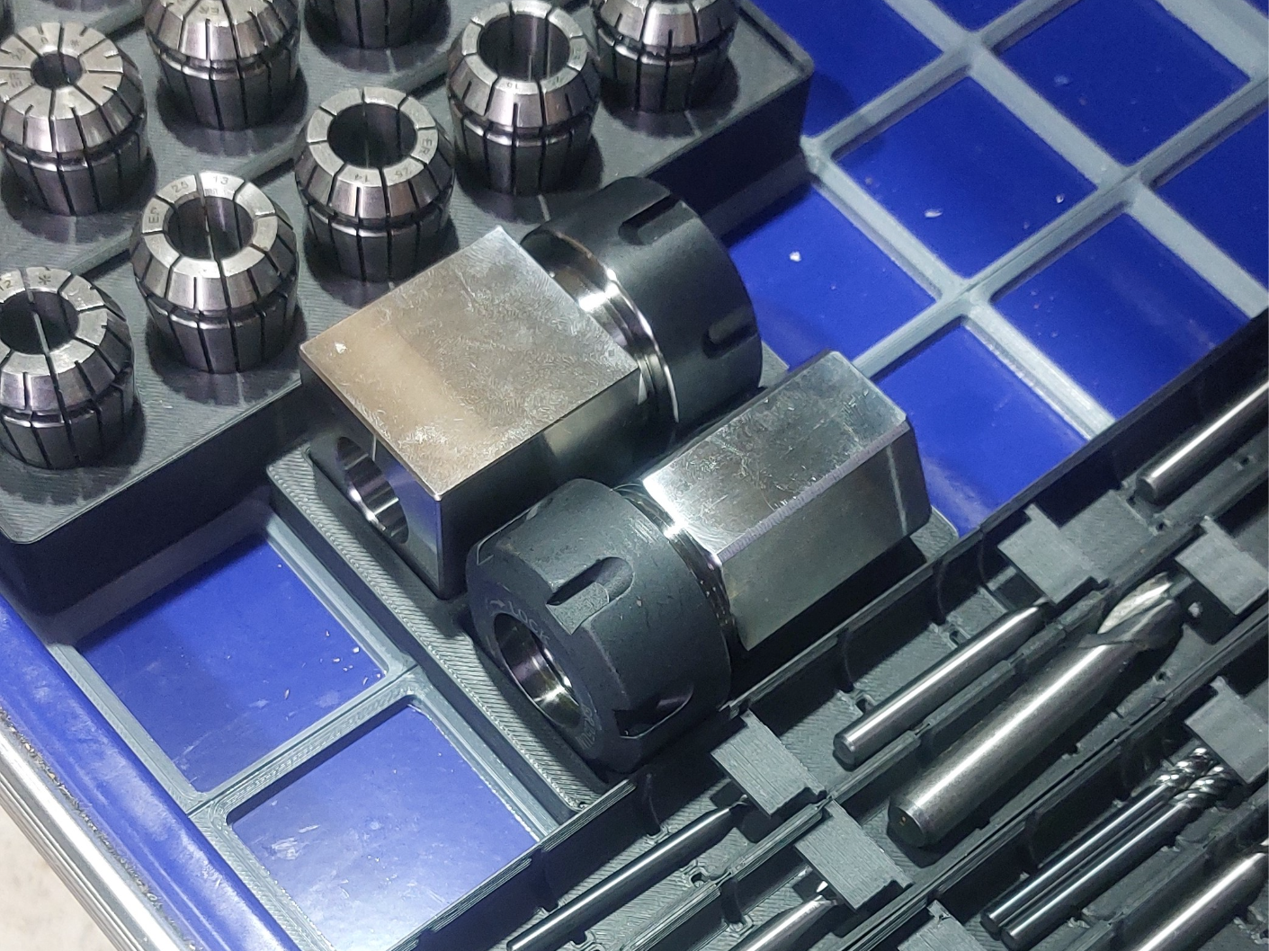 Gridfinity hex and square ER25 collet block holder