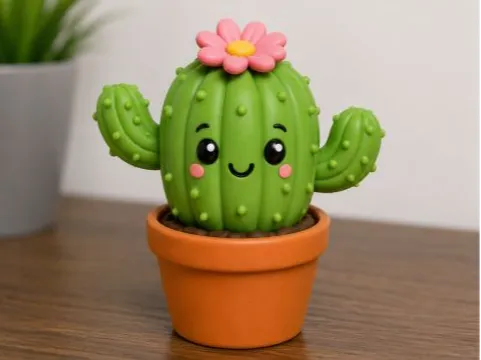 Cute Kawaii Cactus Pot | Fun Desk Decoration