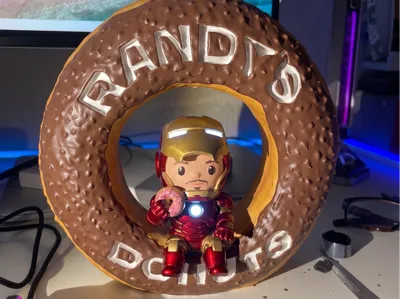 Iron Man Inspired Figurine and Donut