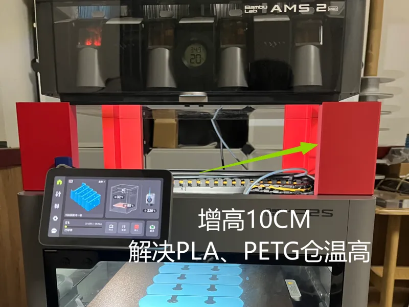 P2S夏天增高支架 自然散热 解除PLA、PETG仓温高焦虑