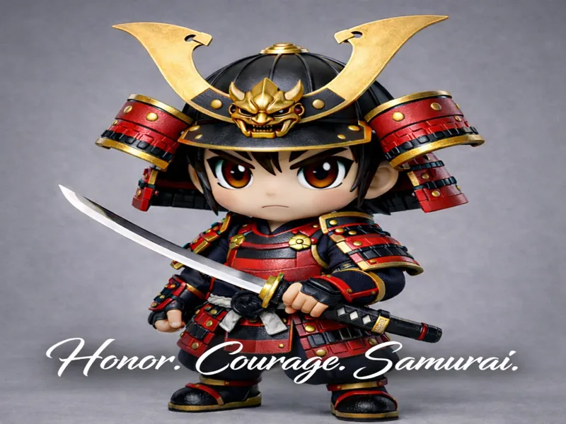 Chibi Samurai Warrior – Stylized Japanese Armor
