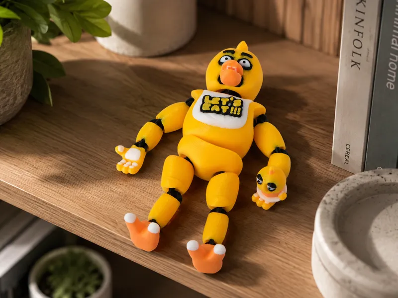 Chica Inspired Flexi Toy FNAF Articulated Figurine