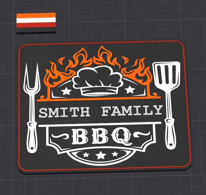 EDITABLE TITLE BBQ COOK-OUT SIGN - Free 3D Print Model - MakerWorld