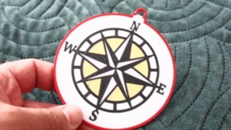 Compass Eose car pendant