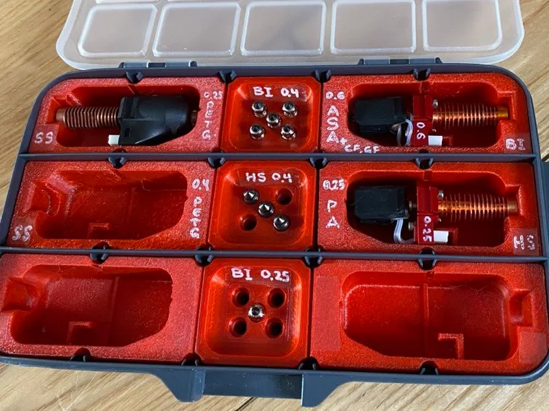 Flashforge 5M(Pro) hotends+nozzles storage inserts
