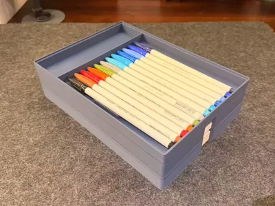 Stackable Storage Box for Sketches and Pens