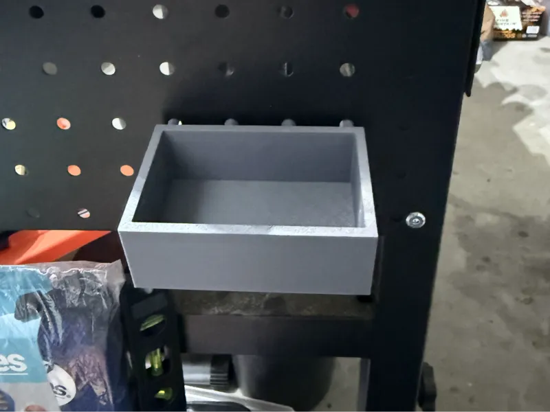 Inch and 3/8 Spacing Open Box Pegboard Holder