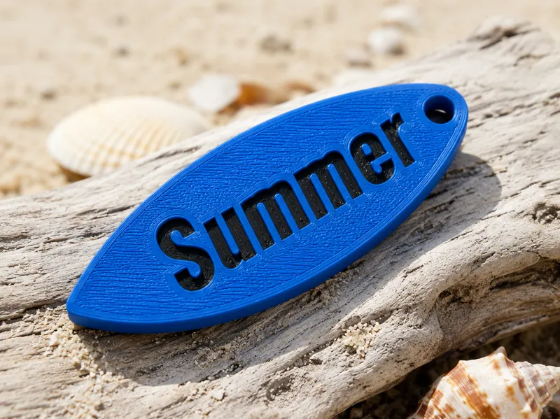 Summer surf board keychain