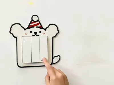 Little White Dog Type 86 Switch Panel Decoration