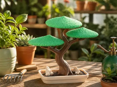 Bonsai Tree in a Pot - Cute Minimalist Design