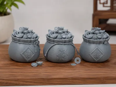 Lucky Fortune Bags - FDM 3D Print Decor Set