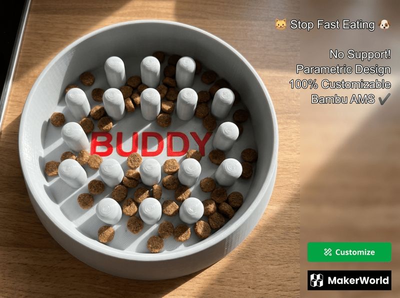 Customizable Puzzle Slow Feeder (AMS Ready)