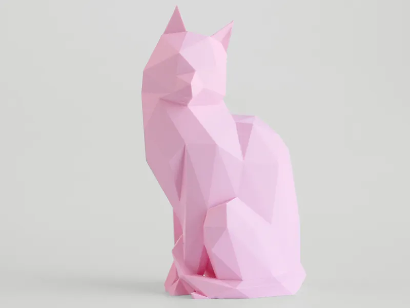 Low Poly Modern Cat Sculpture