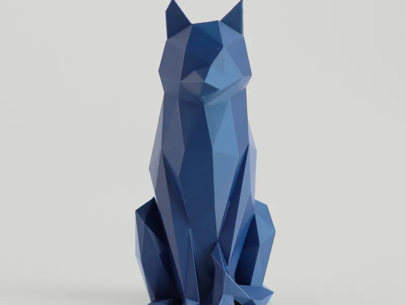 Low Poly Modern Cat Sculpture - Side Profile