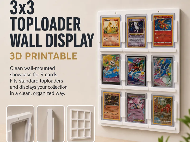Pokemon 3x3 Trading Card Wall Display for tgc 